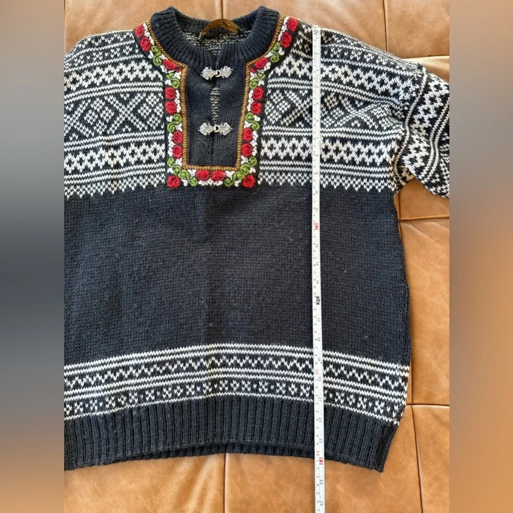 Vintage Nordstrikk Cardigan Sweater Womens Men’s White Wool Fair Isle Norway Ski - Picture 2 of 9
